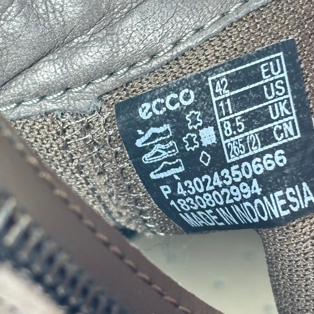 ECCO Soft 7 Bootie Women 11 Gray Nubuck Leather High Top Zip Ankle Sneaker - Picture 5 of 10